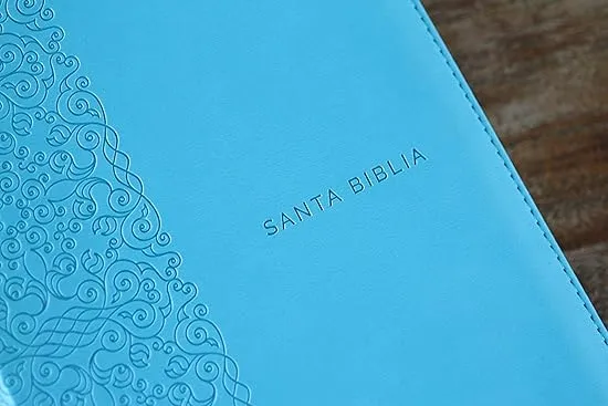 Biblia Reina Valera 1960 letra grande. Símil piel aguamarina, cremallera, tamaño manual/Spanish Bible RVR 1960. Handy Size, Large Print, Leathersoft Aqua,