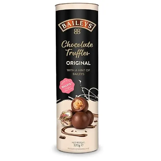 BAILEYS, Christmas Candy, Original Irish Cream, Non-Alcoholic Chocolate Truffles, Gift Tin, 6 Oz. Tin