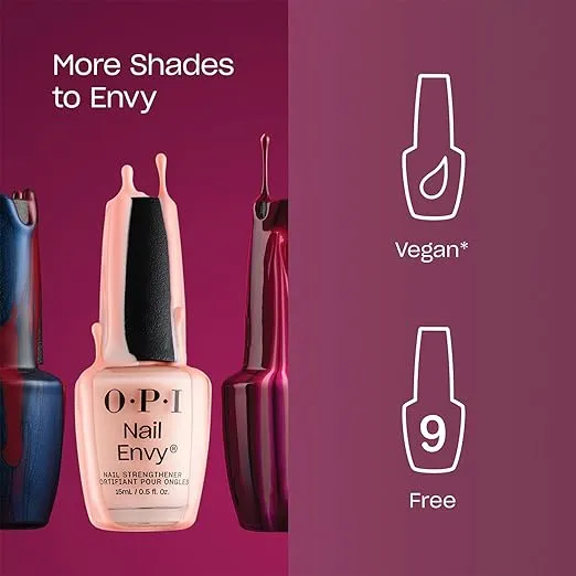 OPI Nail Envy Nail Strengthener | Clear & Opaque Crème Nail Polish Treatment | Strengthen Weak & Thin Nails