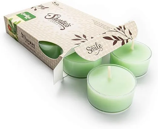 Christmas Tree Premium Tealight Candles - Highly Scented with Essential & Natural Oils - 6 Green Tea Lights - Beautiful Candlelight - Made in The USA - Christmas & Holiday Collection
