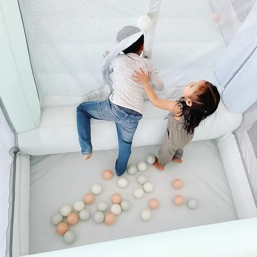 Bounceland Ultimate Daydreamer Mist Bounce House with Ball Pit, 10.8 ft L x 10.5 ft W x 6.6 ft H, UL Blower Included, Trendy Pastel Bounce House with Ball Pit and Slide, Fun for Kids