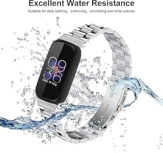 Metal Bands Compatible for Fitbit Inspire 3 for Women & Men,Solid Stainless Steel Adjustable Strap Replacement Band for Inspire 3 Fitness Tracker