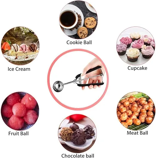 Small Cookie Scoop 1 Tbsp, Size #60 Cookie Dough Scoop, 1 Tableapoon Cookie Scoop for Baking, 18/8 Stainless Steel, Comfortable Grip, for Making Cookie, Melon Ball, Meatball