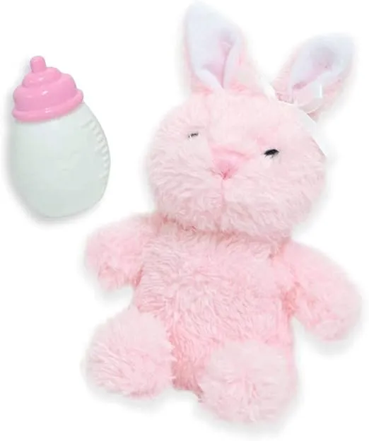 JC Toys - La Baby Travel Case Gift Set| Caucasian 11-inch Small Soft Body Baby Doll | Washable | Cute Outfit, Bottle, Pacifier & Plush Bunny | for Children 12 Months +, Pink