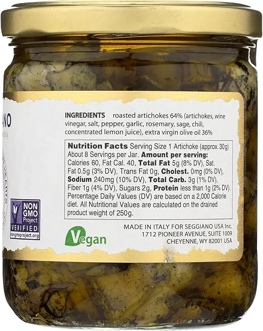 Seggiano, Roasted Artichoke Hearts, 13.4 oz