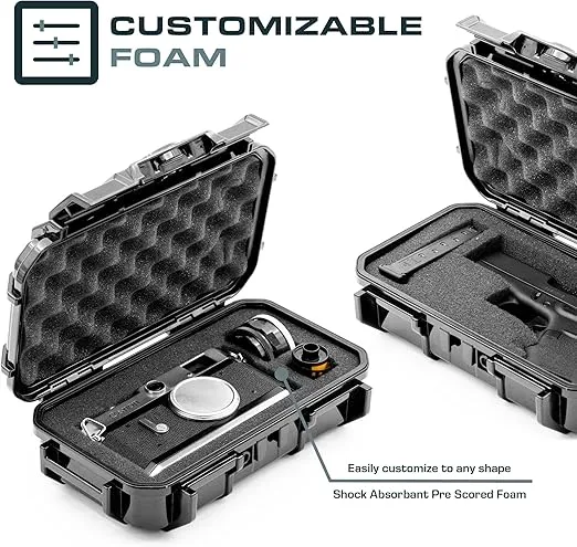 Seahorse 56 Portable Waterproof Hard Protective Micro Case with Accuform Foam - Mil Spec/USA Made / IP67 Waterproof/Lockable/Airtight/Smell Proof - for Hand Tools, Hobby Tools