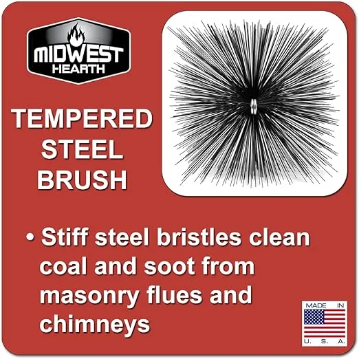 Midwest Hearth Square Wire Chimney Cleaning Brush (8-Inch Square) Made in USA