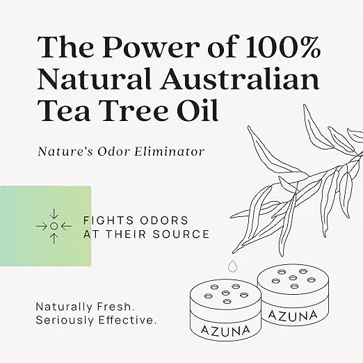 Azuna All-Natural Odor Remover Gel, Large Room | Air Purifier with Tea Tree Oil | Plant-Based & Long Lasting | For Pet Odors, Smoke & Strong Odors | Natural Scent, 8 oz.