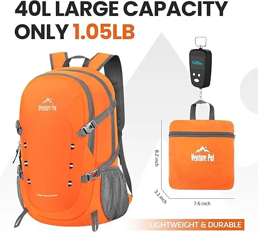 Venture Pal 40L Lightweight Packable Travel Hiking Backpack Daypack