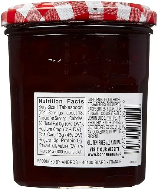 Bonne Maman Preserve, Four Fruit, 13-Ounce