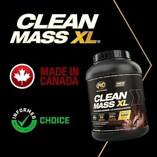 PVL Gold Series - Clean Mass XL - The Clean Muscle Mass Gainer - 10 LB - Vanilla Ice Cream