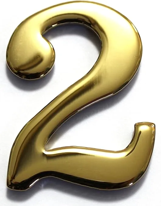 Number 2-2" Brass Numbers Better Box Mailboxes Brass Mail Box Numbers Two Inch Solid Brass Number 2