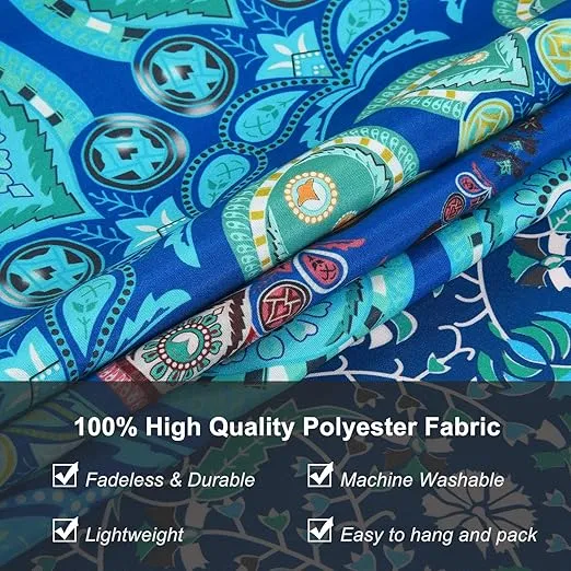 Lyacmy Bohemian Mandala Tapestry Hippie Tapestries Psychedelic Peacock Boho Tapestry Wall Hanging for Bedroom(Blue Green, 51.2 x 59.1 inches)