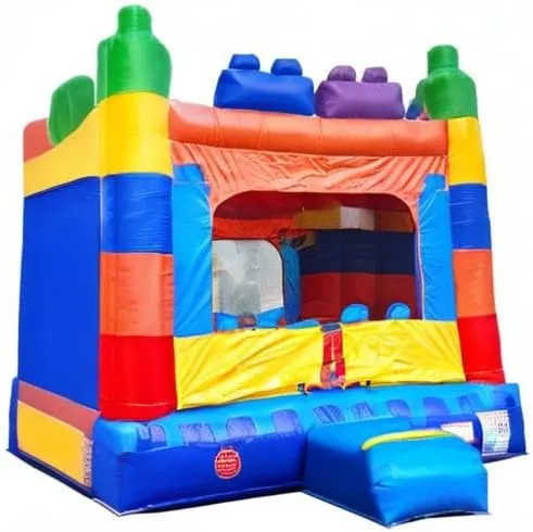Crossover Building Block Castle Inflatable Bounce House (Without Blower) - 13 x 12 x 14.5 Foot - Big Inflatable Bouncer House Castle Unit for Kids - Jumphouse for Toddlers - Outdoor Party Bounce House