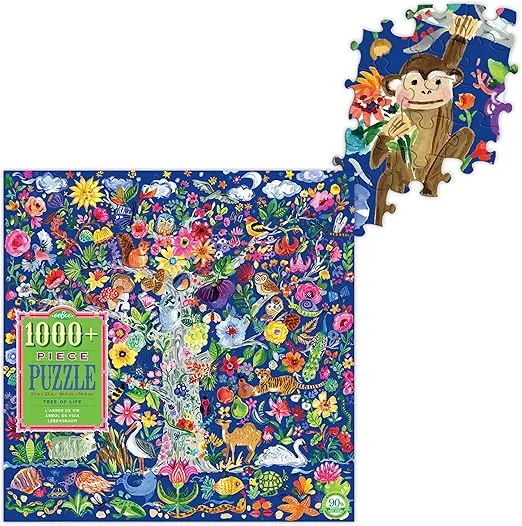 eeBoo: Piece and Love Tree of Life 1000-piece Square Adult Jigsaw Puzzle, Jigsaw Puzzle for Adults and Families, Includes Glossy, Sturdy Pieces and Minimal Puzzle Dust
