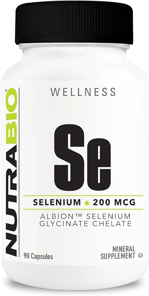 NutraBio Selenium Supplement, 200mcg - 90 Vegetable Capsules