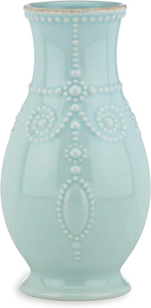 Lenox French Perle Ice Blue 8" Fluted Vase - 869509