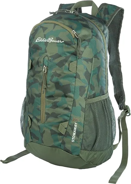 Eddie Bauer Stowaway Packable Backpack-Made from Ripstop Polyester, Sprig, 20L