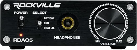 Rockville RDAC5B DAC Digital to Analog Converter USB/Optical/RCA/Headphone Amp