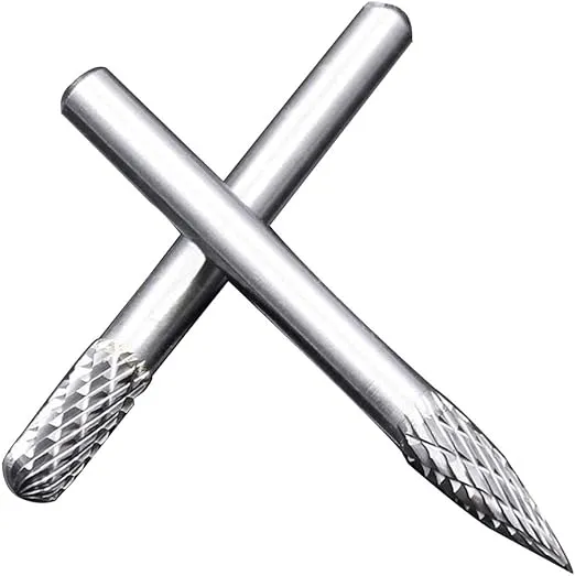10pc Tungsten Carbide Burr Set 1/4" Shank Double Cut Rotary Cutting Burr Set Die Grinder Bits for Steel Metal Wood Woodworking Carving, Polishing, and Engraving