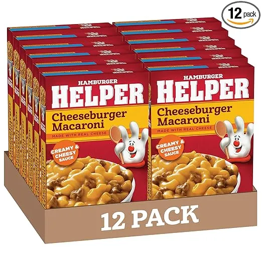 Hamburger Helper Cheeseburger Macaroni, 6.6 Ounces, 12 per Case.