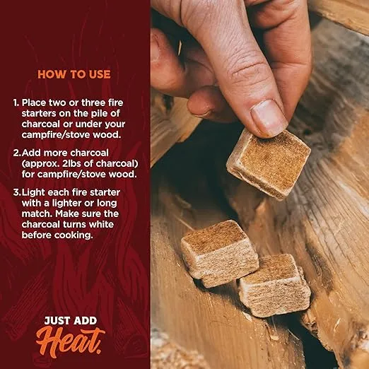 Fire & Flavor Biomass All-Natural Fire Starters - 72 Piece - Eco-Friendly Fire Starters for Fireplaces, Campfires, Grills, and Wood Stoves - Odorless, Chemical-Free, and Clean-Burning Fire Starters