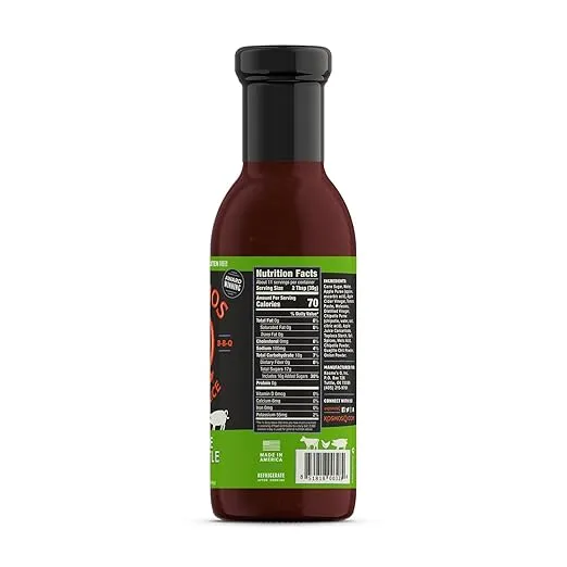Kosmos Q Apple Chipotle BBQ Sauce - 15.5 Oz Bottle for Award-Winning BBQ & Marinades - Thick Barbecue Sauce for Tender & Juicy Meat (Apple Chipotle)