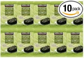 Kirkland Organic Roasted Seaweed Snack, 0.6 OZ - PACK OF 10 SAVING VALUE