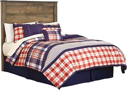 Signature Design by Ashley Trinell Rustic Panel Headboard, Full, Warm Brown