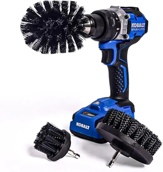 Diamond Shine 3-Pack Firm Drill Brush Attachment - Turns Drill Into Electric Scrubber - Brick, Fences, Cement, Decks, Metal, Grills