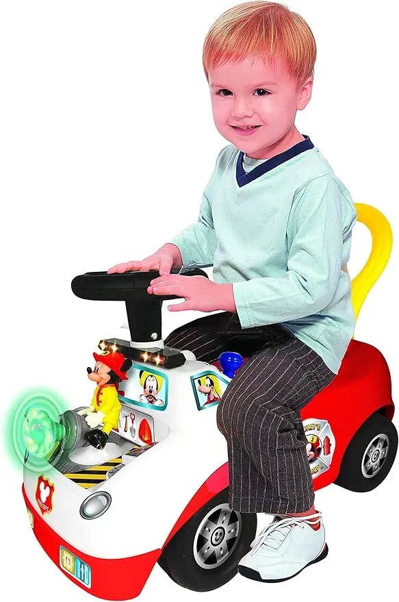 Kiddieland Disney Mickey Activity Fire Truck Ride-On, 12 months to 36 months, Large