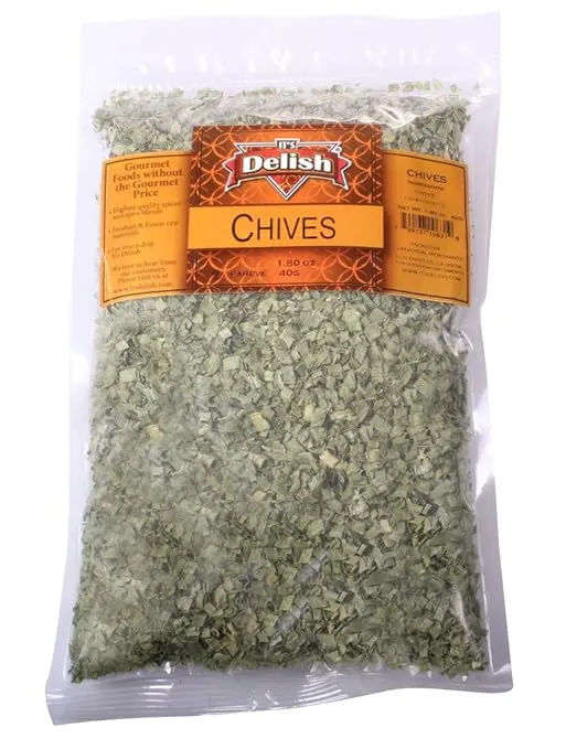 Dried Chives by It's Delish – 1lb Bag | Premium Healthy, Rich Vitamin A, C Aromatic Chopped Chive Rings