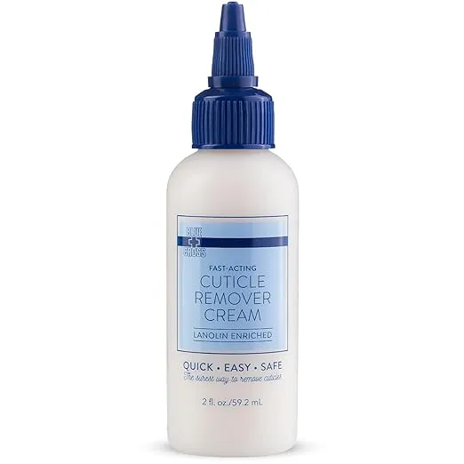 Blue Cross Cuticle Remover Cream for Dry Damaged Cuticles, Moisturizing Cuticle Softener for Nails, Professional Nail + Cuticle Care for Dry Manicures, Brittle Nails, Hang Nails, Made in USA, 2oz