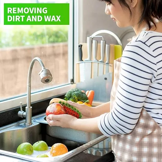 Konex Veggie Brush - Fruit and Vegetable Produce Brush and Potato Scrubber. Vegetable Scrubber Brush for Food with Beechwood Handle. Mushroom, Potato Scrubber Brush, Carrot or Corn Cleaner. (1)