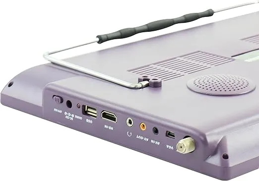 beFree Sound Portable Rechargeable 14 Inch LED TV with HDMI, SD/MMC, USB, VGA, AV in/Out and Built-in Digital Tuner in Purple