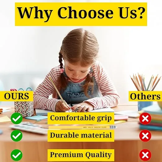 Fun Express Personalized Wooden Pencils Bulk Classroom - 72 Custom Engraved Pencils in Vibrant Colors - Perfect for Parties, School, and Office Use