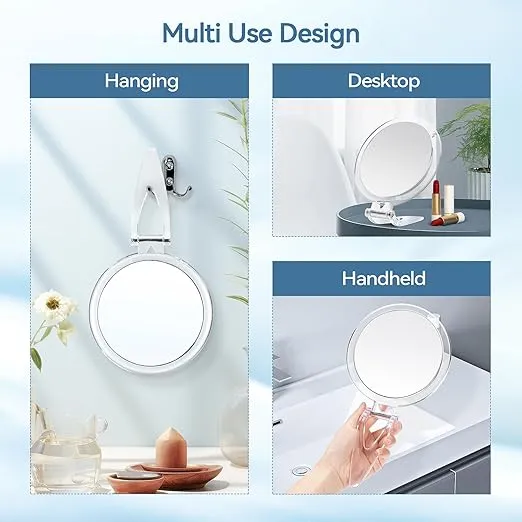 B Beauty Planet 30X Magnifying Mirror, Magnifying Mirror with Stand and Tweezers, Handheld Mirror with 30X/1X Magnification, Compact Mirror for Traveling, 30X Makeup Mirror for Pluck Eyebrows