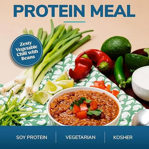 WonderSlim Protein Meal, Zesty Vegetable Chili w/Beans, 12g Protein, 4g Fiber, Gluten Free (7ct)