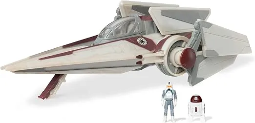 STAR WARS Micro Galaxy Squadron V-Wing Starfighter - 3-Inch Light Armor Class Vehicle with Two 1-Inch Micro Figure Accessories