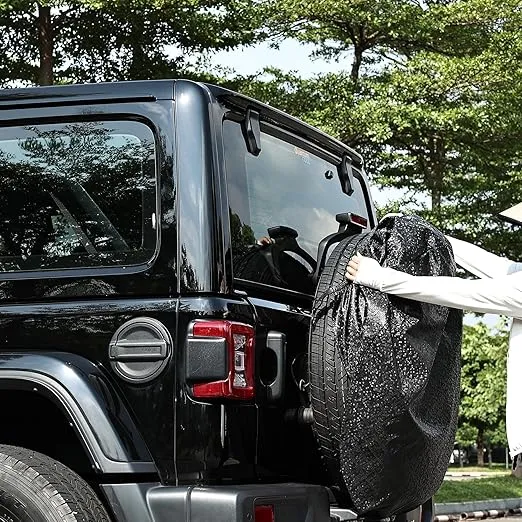 Moonet Tire Covers for RV Wheel (4 Pack Black), Oxford Waterproof UV Sun Protectors for Motorhome Boat Trailer Camper Van SUV, Fits Tire Diameter 19"-21" & Tire Width 11"