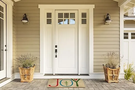DII Christmas Welcome Mat Outdoor Natural Coir Doormat & Porch Décor, 17x29, Joy