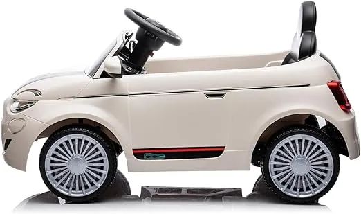 Best Ride On Cars Fiat 500 12v Battery DuoDrive KidPro Ride-On Car with Dual-Drive Mode, Manual and Remote Control, USB, Radio, Safety Belt, Kids' Electric Vehicles for Aged 3-6 Years Old, White