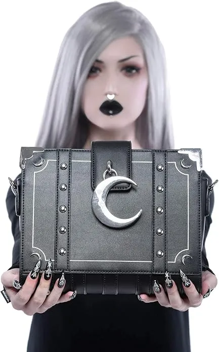 Killstar Myth Witch Spell Book Gothic Punk Crescent Moon Handbag KSRA001042