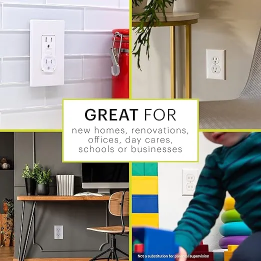 Power Gear Outlet Covers Baby Proofing Child Proof Plug Covers for Electrical Outlets Easy Install Outlet Plug Covers UL Listed Shock Prevention Clear 50271 8 Count