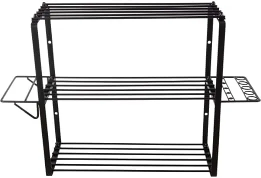 Stalwart Power Tool Organizer - 4-Tier Garage Shelving Unit with 140lb Max Capacity - Wall Mount Garage Storage System for Tools