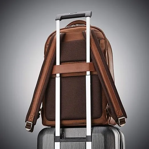 Samsonite Classic Leather Backpack, Cognac, One Size