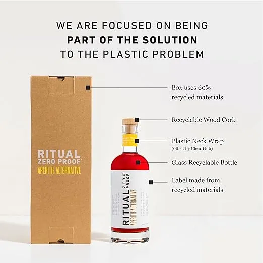 RITUAL ZERO PROOF Aperitif Alternative | Award-Winning Non-Alcoholic Spirit | 25.4 Fl Oz (750ml) | Zero Calories | Sustainably Made in USA | Make Delicious Alcohol Free Cocktails