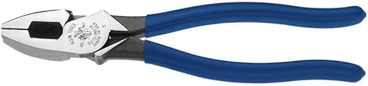 Klein Tools D213-9NETP Lineman's Fish Tape Pulling Pliers, Made in USA, High Leverage Design with Handle Tempering for comfort when Cutting, 9-Inch