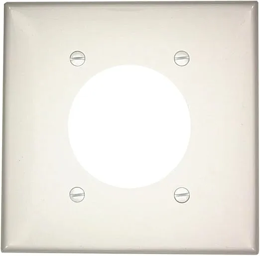 Leviton 80726-W 2-Gang Flush Mount 2.15-Inch Diameter, Device Receptacle Wallplate, White