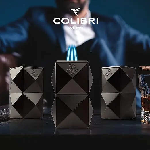 Colibri Quasar Table Triple Flame Lighter - Black